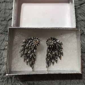 Angel Wing Earrings with Rhinestone